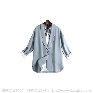 岚沐坊春季新款200斤胖妹妹mm遮肚上衣显瘦大码女装西装外套8693