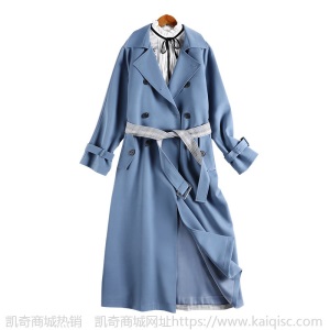 微胖妹妹mm风衣2021春季大码女装收腰显瘦宽松中长大衣8770