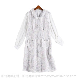 2021春装新款大码女装连衣裙胖妹妹洋气娃娃领收腰显瘦裙子10843