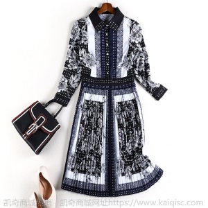 大码女装胖妹妹m连衣裙女2021春装新款印花雪纺藏肉减龄裙子10832