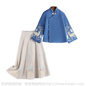 岚沐坊2021新款胖妹妹mm时尚显瘦遮肚上衣中国风大码女装70164