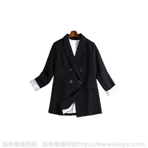 大码女装双排扣西装外套2021春新款胖妹妹mm时尚减龄女士上衣8694