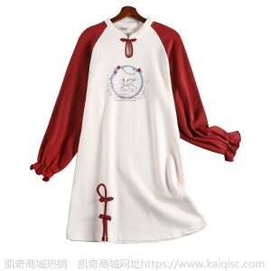 大码女装2021胖妹妹宫廷风连衣裙显瘦肥mm遮肚卫衣仙裙洋气10807