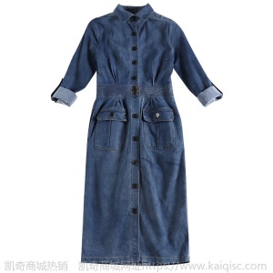 2021初春季大码女装连衣裙显瘦减龄微胖妹妹m中长款牛仔裙子QS426