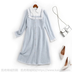 2021早春新款大码女装胖妹妹mm网红温柔系粗纺裙子显瘦A字裙11353