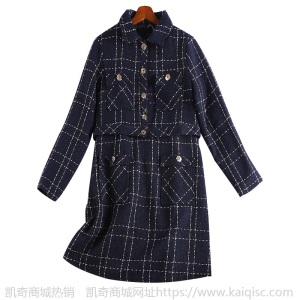2021春季连衣裙套装女装背带裙两件套胖妹妹mm外套显瘦洋气7919