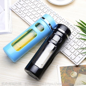 那加雪飞玻璃杯双层水杯便携创意带盖过滤杯防摔男女耐热泡茶杯子