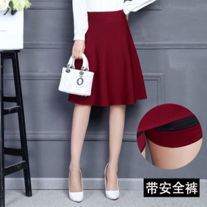 [口袋+安全裤]春夏新款大码高腰显瘦百搭半身A字裙女广场舞中长裙