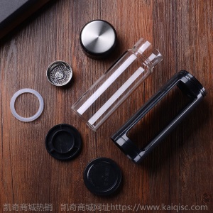 那加雪飞玻璃杯双层水杯便携创意带盖过滤杯防摔男女耐热泡茶杯子