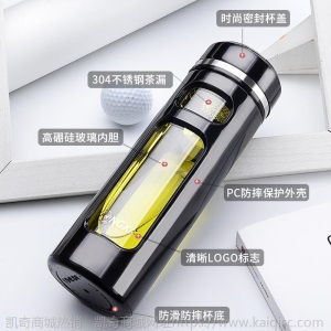 那加雪飞玻璃杯双层水杯便携创意带盖过滤杯防摔男女耐热泡茶杯子