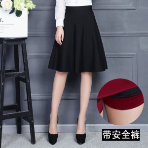 [口袋+安全裤]春夏新款大码高腰显瘦百搭半身A字裙女广场舞中长裙