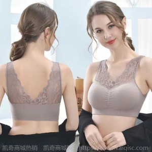 80-220斤中老年款蕾丝内衣女无钢圈抹胸聚拢收副乳文胸防下垂美背