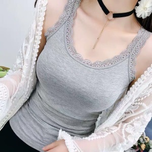 新款蕾丝边莫代尔背心女夏季韩版薄款内搭大码无袖上衣吊带打底衫