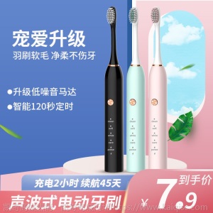 电动牙刷超声波充电式成人软毛儿童家用防水静音全自动牙刷美白
