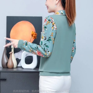 2021春季新款妈妈装打底衫女洋气显瘦长袖t恤女宽松减龄春秋小衫