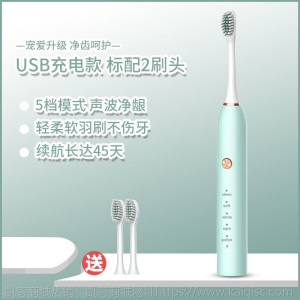 电动牙刷超声波充电式成人软毛儿童家用防水静音全自动牙刷美白