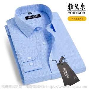 清仓正品雅戈尔长袖衬衫男士中年休闲职业正装免烫条纹纯色白衬衣