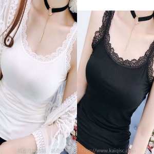 新款蕾丝边莫代尔背心女夏季韩版薄款内搭大码无袖上衣吊带打底衫
