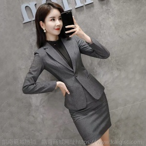灰色职业装女套装新款气质名媛高端西装女总裁西服正装上班工作服