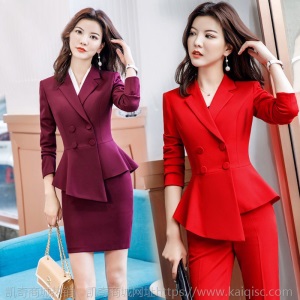 职业装女装套装2020春夏韩版时尚正装套裙气质修身西装外套工作服