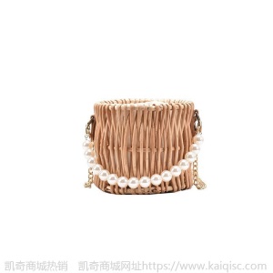上新春夏小包包女韩版杨思草编流行珍珠手提单肩斜挎包仙女风潮流