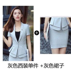 夏季职业装女装套装2021新款短袖工装女士西服面试正装西装工作服