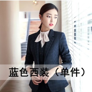 职业装女长袖春秋新款OL格子西装套装时尚正装两件套面试工作服女