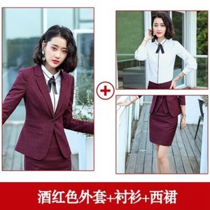 职业装女装套装2021春秋时尚气质格子西装商务正装西服工装工作服