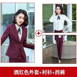 职业装女装套装2021春秋时尚气质格子西装商务正装西服工装工作服
