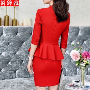 网红西装套装女春夏时尚中袖薄款气质西服职业装套裙美容师工作服