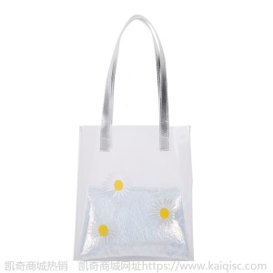 夏季单肩大包包女2021网红韩版洋气透明小雏菊子母包大容量手提包