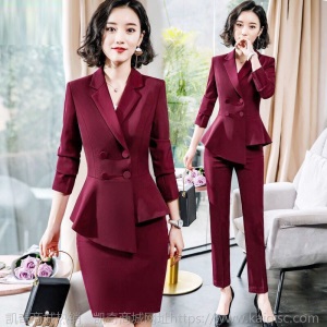 职业装女装套装2020春夏韩版时尚正装套裙气质修身西装外套工作服