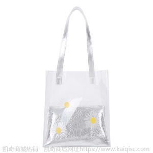 夏季单肩大包包女2021网红韩版洋气透明小雏菊子母包大容量手提包