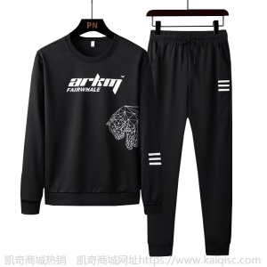 秋冬新款运动男潮牌圆领卫衣长裤两件套男装男式休闲套装厂家直销