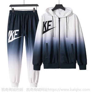 春秋季长裤渐变时尚休闲时尚休闲套装帅气青少年卫衣长袖潮牌男装