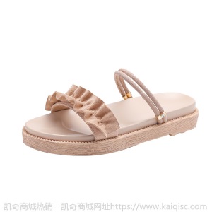 厚底两穿凉鞋女2021年新款夏季软底平底休闲韩版一字带大小码女鞋