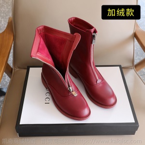 guidi鬼帝靴子女短靴2021新款春秋单靴白色前拉链马丁靴红色女靴