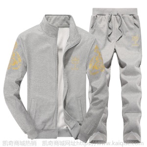 凯奇春秋男士运动套装休闲长袖棒球服外套青年男卫衣时尚两件套