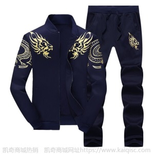 2019新款休闲运动套装男士外套潮流帅气立领衣服男春秋卫衣两件套