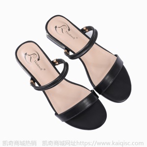 两穿凉鞋女夏季2021年新款平底鞋中跟粗跟一字带仙女风学生罗马鞋