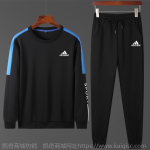休闲套装男2021春秋季潮流潮牌时尚印花卫衣运动套装秋装两件套新