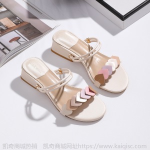 一鞋两穿凉鞋女夏中跟低跟粗跟仙女风时尚网红外穿凉拖鞋小码女鞋