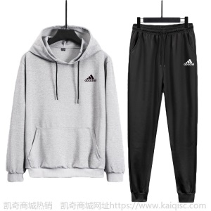 男士运动长袖套装2021春秋季新款时尚印花连帽卫衣潮男卫裤两件套