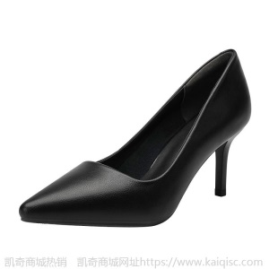 真皮高跟鞋女细跟2021新款尖头浅口中跟单鞋春秋黑色皮鞋小码女鞋