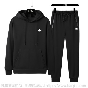男士潮牌三叶官网青年运动套装男秋季休闲学生装圆领套头连帽卫衣