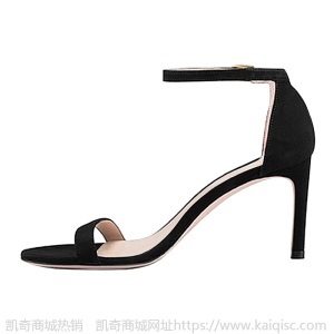 真皮一字带凉鞋女夏细跟性感仙女风ins潮网红百搭中跟粗跟高跟鞋