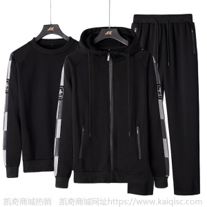 休闲运动套装男士春秋季2021新款开衫搭配大码男装薄款外套三件套