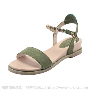 凉鞋女夏2021年新款一字带仙女风平底鞋水钻网红平跟大码小码女鞋