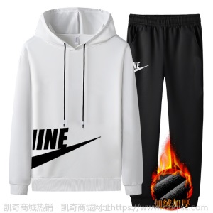 休闲套装男2020秋冬季潮男时尚卫衣服帅气运动冬季潮牌加绒两件套