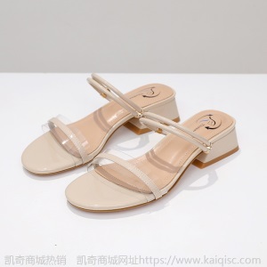 两穿凉鞋2021新款女夏季粗跟中跟仙女风一字带罗马休闲小码女鞋子